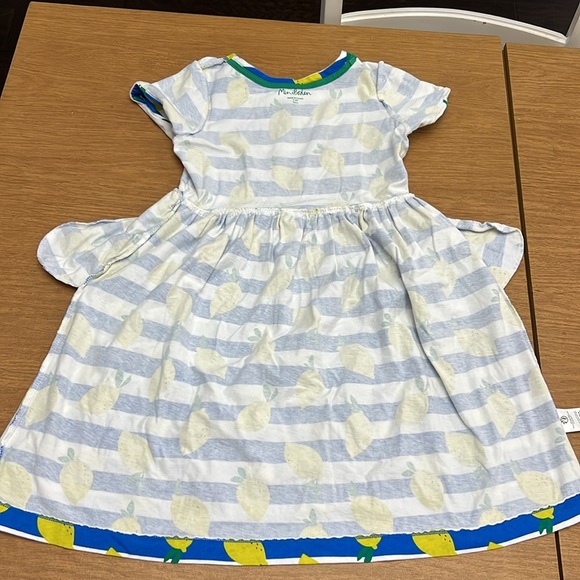Mini Boden lemon striped jersey dress size 11/12 - Picture 4 of 7